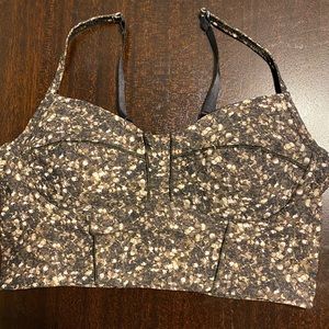 Tan and brown lulu lemon cropped sports bra